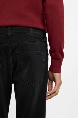 Jeans Maine regular fit in denim morbido al tatto, Nero