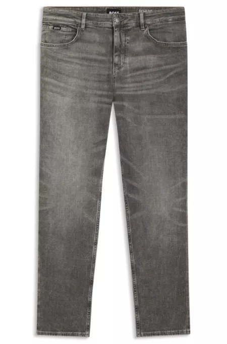 Maine regular-fit jeans in grey comfort-stretch denim