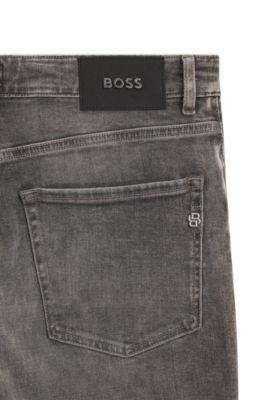 Maine regular-fit jeans in grey comfort-stretch denim, Grey