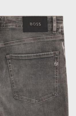 Maine regular-fit jeans in grey comfort-stretch denim, Grey