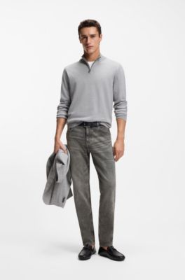 Maine regular-fit jeans in grey comfort-stretch denim, Grey