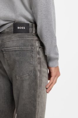 Maine regular-fit jeans in grey comfort-stretch denim, Grey