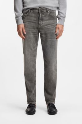 Maine regular-fit jeans in grey comfort-stretch denim, Grey