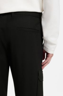 Slim-fit cargo trousers, Black