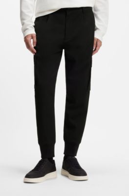 Slim-fit cargo trousers, Black