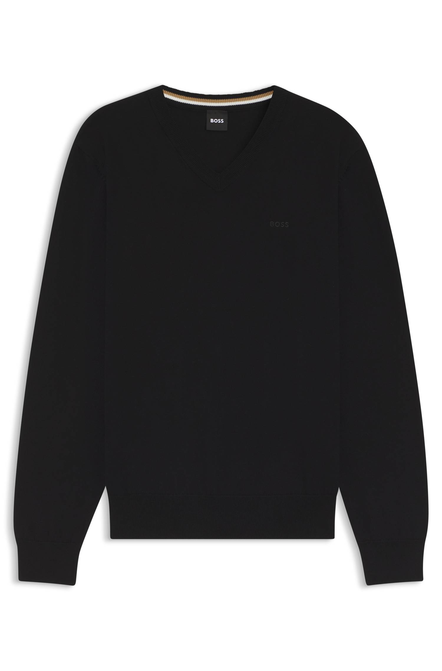 Boss V-neck cotton sweater stickade tröjor herr – bild 4