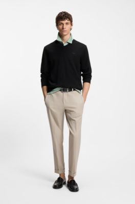 V-neck sweater in cotton, Black