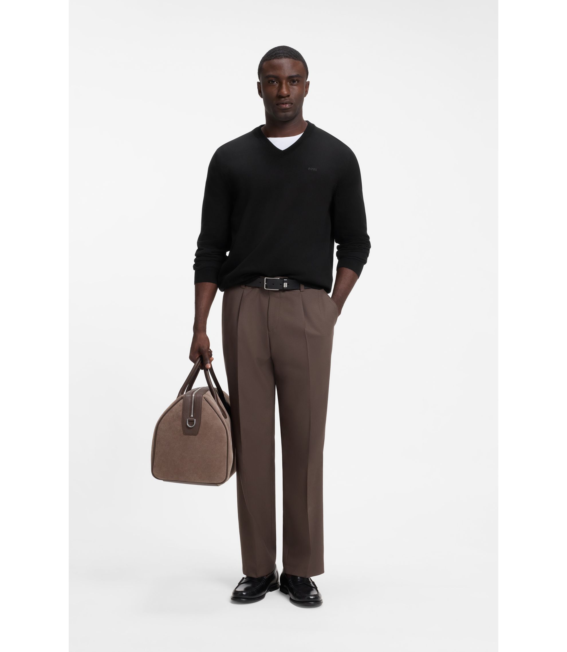 Vネックセーター | 黒 | HUGO BOSS