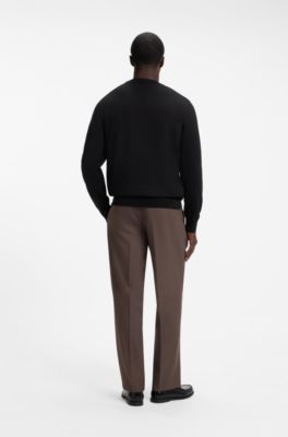 V-neck cotton sweater, Black