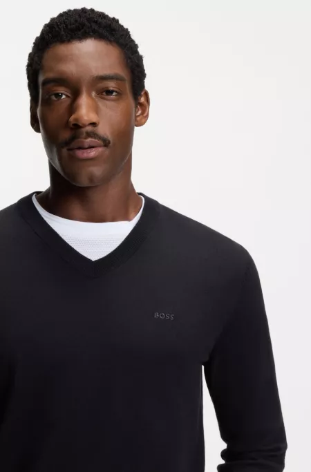 V-neck sweater in cotton