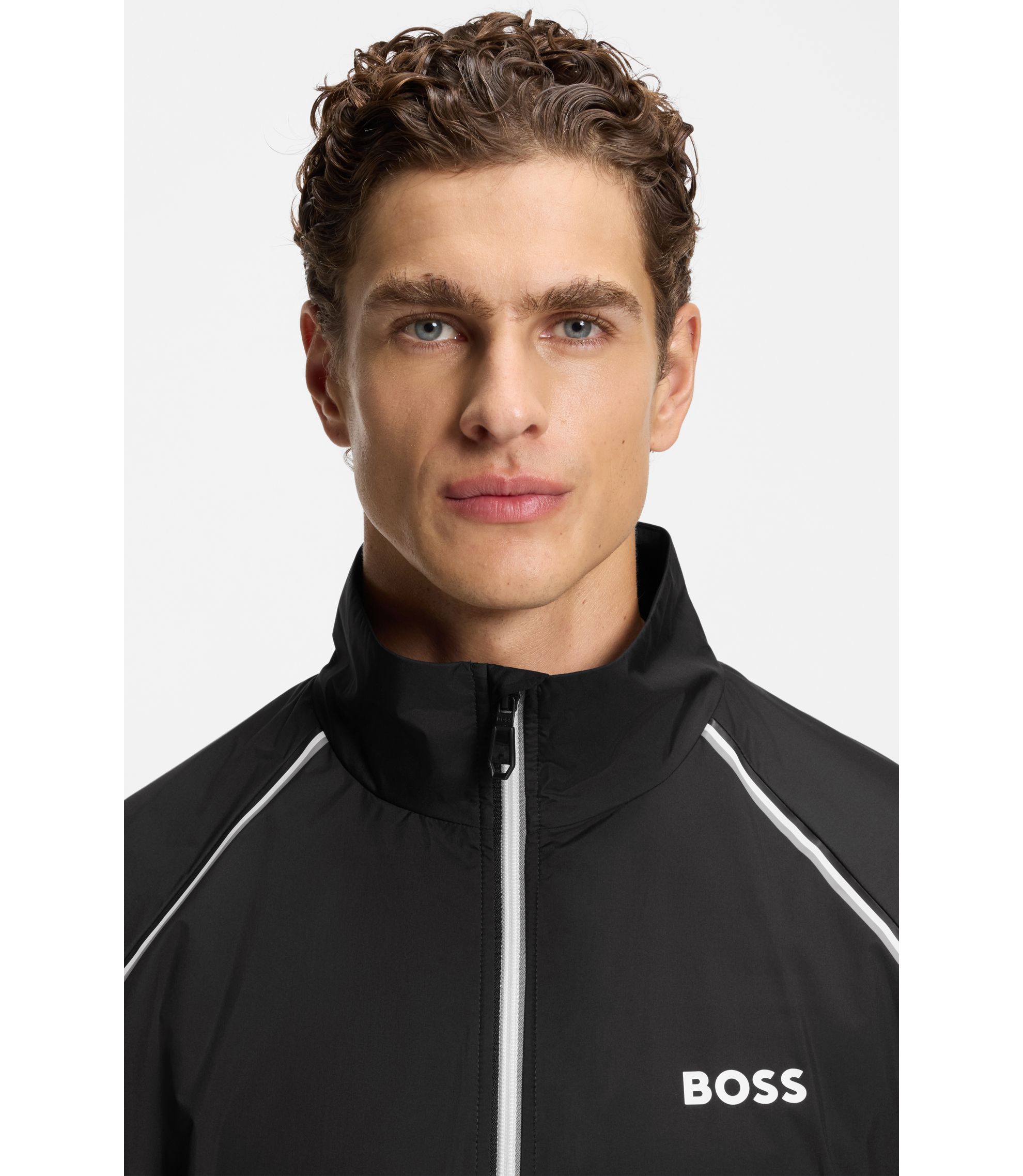 BOSS - Active water-repellent two-piece tracksuit with zip hems