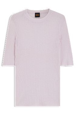 Wool-blend sweater with ribbed knit