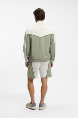 Jacke aus Baumwoll-Mix mit gesticktem Logo-Artwork, Hellgr&uuml;n