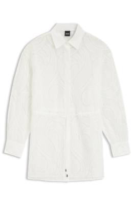 Regular-fit blouse with embroidered flowers 1