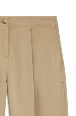 Loose-fit chinos in stretch-cotton twill, Beige