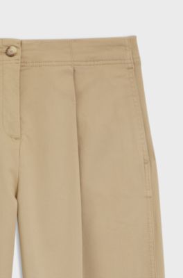Loose-fit chinos in stretch-cotton twill, Beige