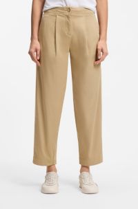 Loose-fit chinos in stretch-cotton twill, Beige