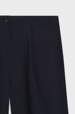 Loose-fit chino's in keperstof van stretchkatoen, Donkerblauw