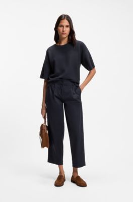Loose-fit chinos in stretch-cotton twill, Dark Blue