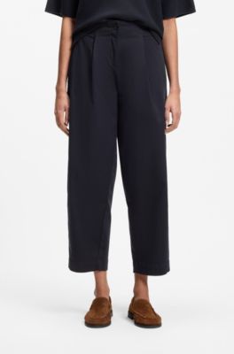 Loose-fit chinos in stretch-cotton twill, Dark Blue