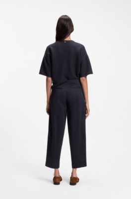 Loose-fit chinos in stretch-cotton twill, Dark Blue