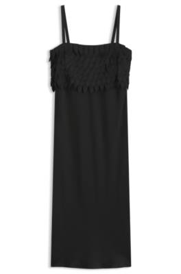 Long-length strappy dress with laser-cut details 4