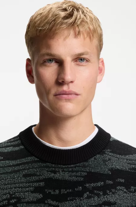 Pull en coton mélangé à motif jacquard