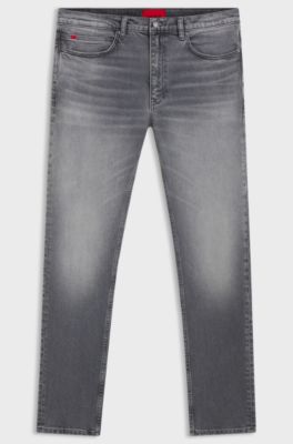 Extra-slim-fit jeans in grey stretch denim, Grey