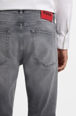 Extra-slim-fit jeans in grey stretch denim, Grey