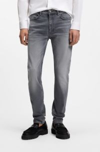 Extra-slim-fit jeans in grey stretch denim, Grey