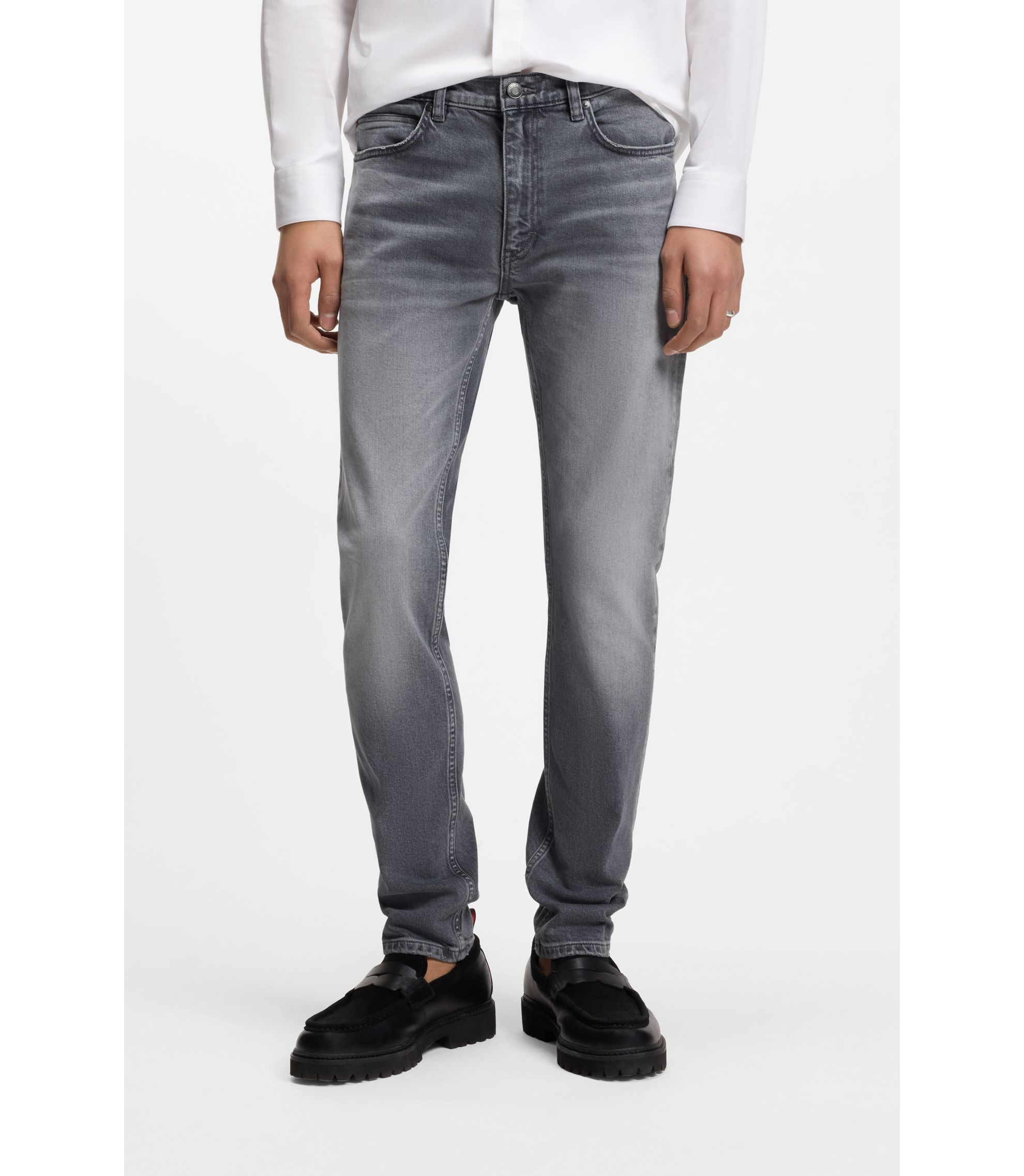 Extra Slim-Fit Jeans aus grauem Stretch-Denim