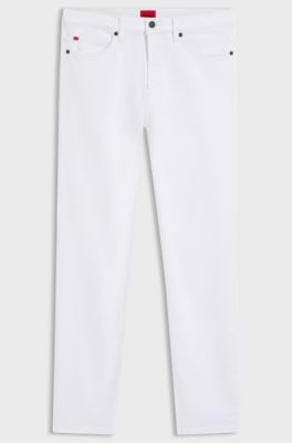 Jeans slim fit in denim elasticizzato bianco, Bianco