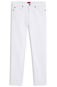 Slim-fit jeans in white stretch denim, White