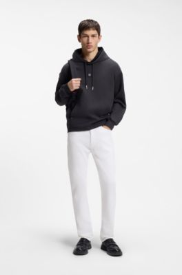 Jeans slim fit in denim elasticizzato bianco, Bianco