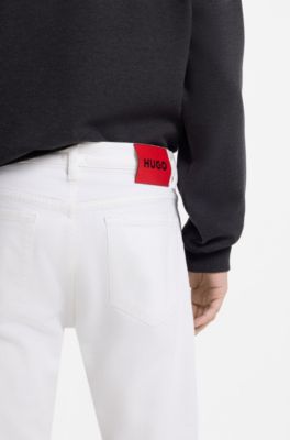Slim-fit jeans in white stretch denim, White