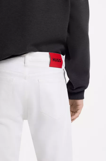 Slim-fit jeans in white stretch denim