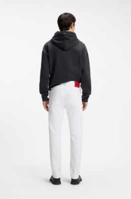 Jeans slim fit in denim elasticizzato bianco, Bianco