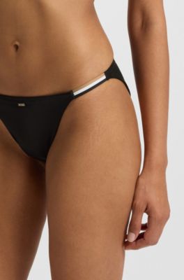 Bikini briefs with signature-stripe elastic, Black