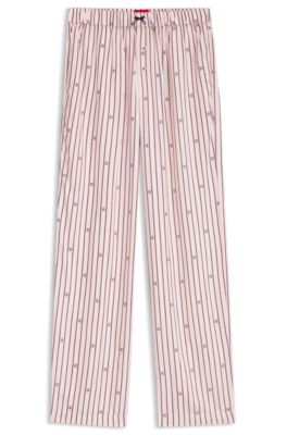 Pyjama bottoms with stripes and stacked logos, light pink