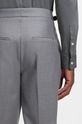 Regular-fit shirt in performance-stretch Oxford jersey, Dark Grey