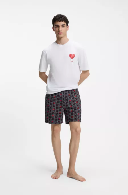 Pyjama en coton à imprimé cœur, dans une boîte cadeau