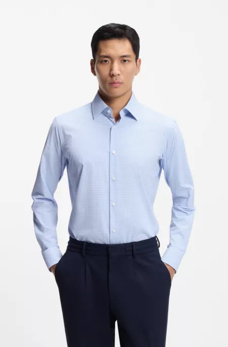 Chemise Regular en tissu stretch performant à carreaux