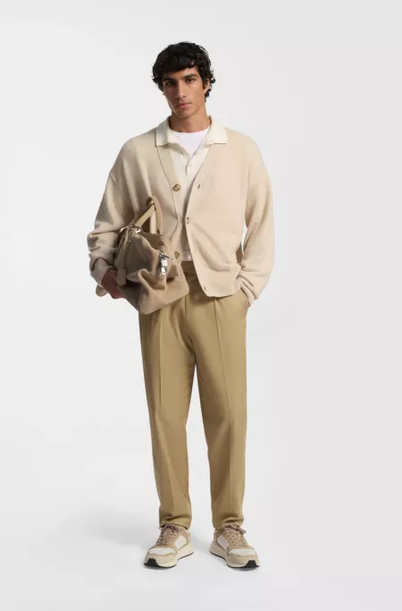 Tapered-fit trousers in stretch cotton
