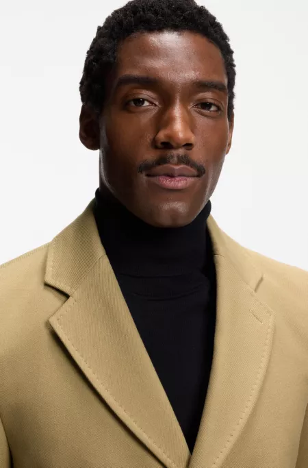 Slim-fit cotton-blend coat with detachable padded inner