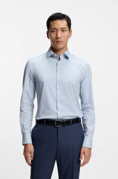 Chemise Slim en coton stretch imprimé
