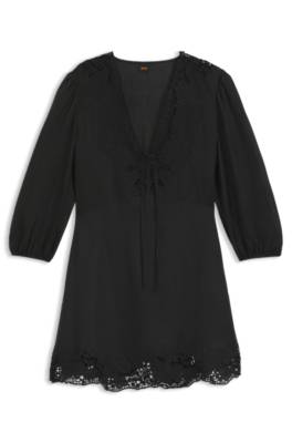A-line dress with embroidered details 1