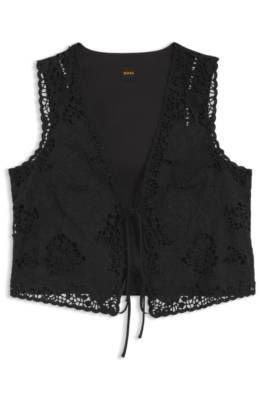 Embroidered waistcoat with tie closure 1