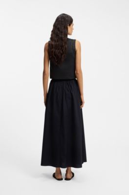 Geborduurd gilet met striksluiting, Zwart