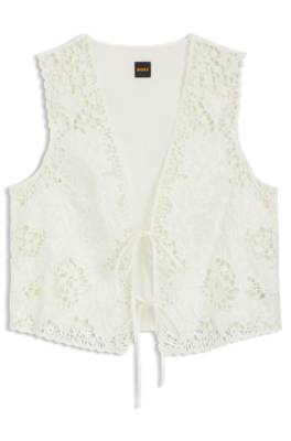 Embroidered waistcoat with tie closure 1