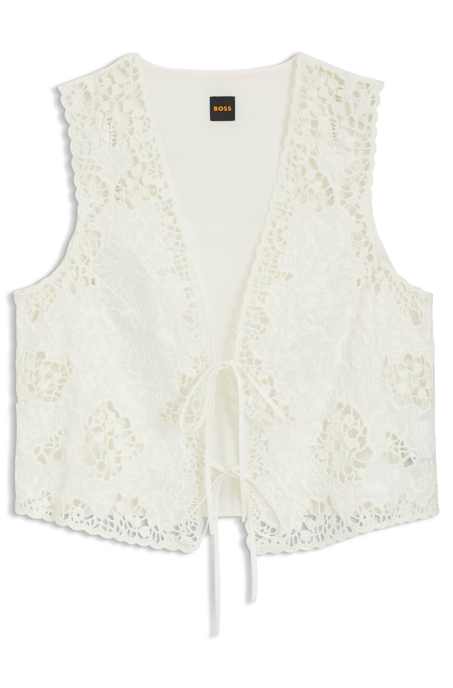 Boss Embroidered waistcoat with tie closure skjortor & blusar dam – bild 4